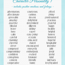 Character Positive Personality Traits List