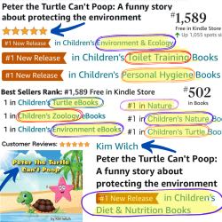 ranking for Peter the Turtle Can't Poop on amazon