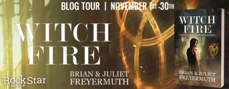 Witch Fire book tour header and schedule